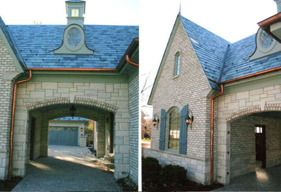 French manor with porte-cochere